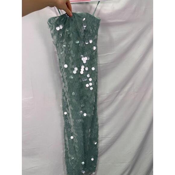 Staud Blue Casey Dress Size 0 with Missing Sequins - Picture 6 of 14